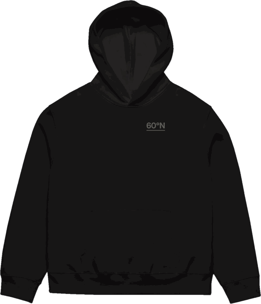 VIDEVIK 60°N raske hoodie, must, eestvaade